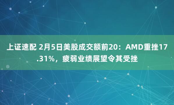 上证速配 2月5日美股成交额前20：AMD重挫17.31%，疲弱业绩展望令其受挫