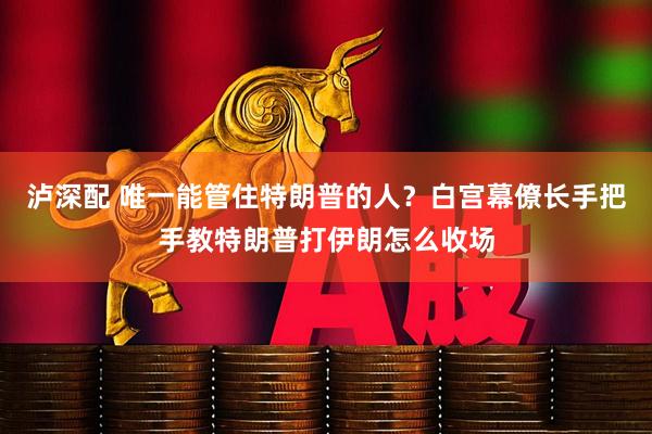 泸深配 唯一能管住特朗普的人？白宫幕僚长手把手教特朗普打伊朗怎么收场