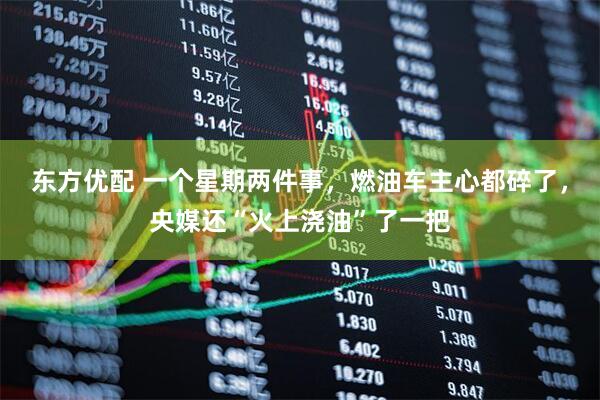 东方优配 一个星期两件事，燃油车主心都碎了，央媒还“火上浇油”了一把
