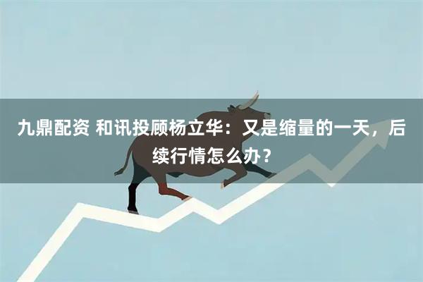 九鼎配资 和讯投顾杨立华：又是缩量的一天，后续行情怎么办？