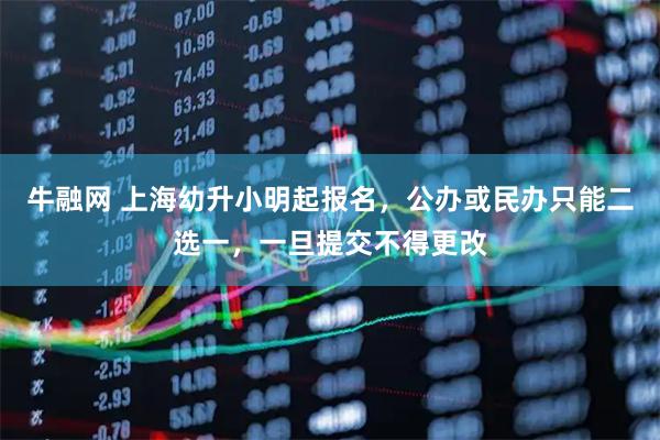 牛融网 上海幼升小明起报名，公办或民办只能二选一，一旦提交不得更改